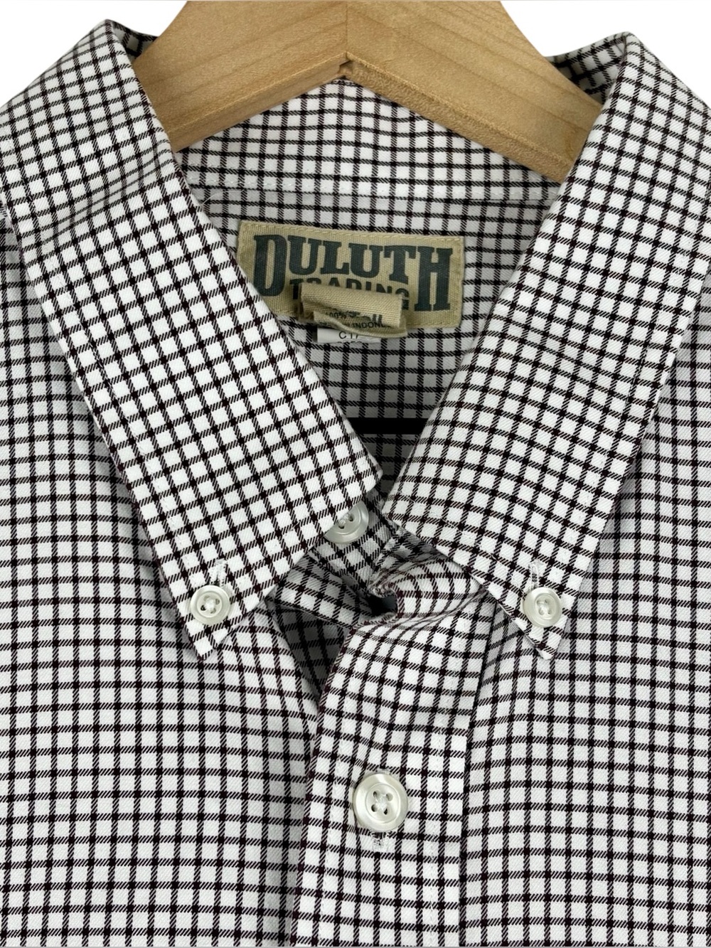 Duluth Trading Co Shirt Men XLT Tall Red Windowpane Wrinkle Fighter Relaxed